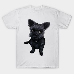 Black Schnauzer Dog Portrait T-Shirt